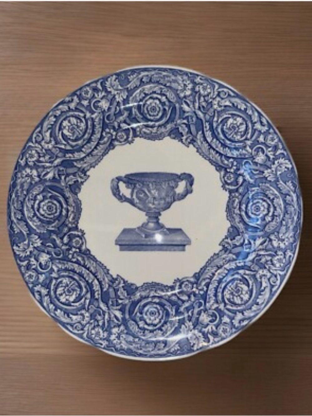 Vintage Spode Blue Room Dinner Plate Featuring Warwick Vase